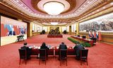 Ontmoeting van de Russische president Poetin en zijn Chinese collega Xi Jinping via video op 30 december 2022. 