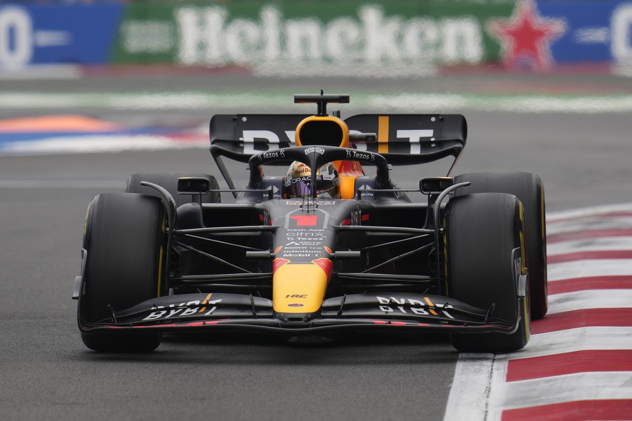 Verstappen tijdens de Grand Prix in Max Verstappen, die hij als winnaar afsloot.