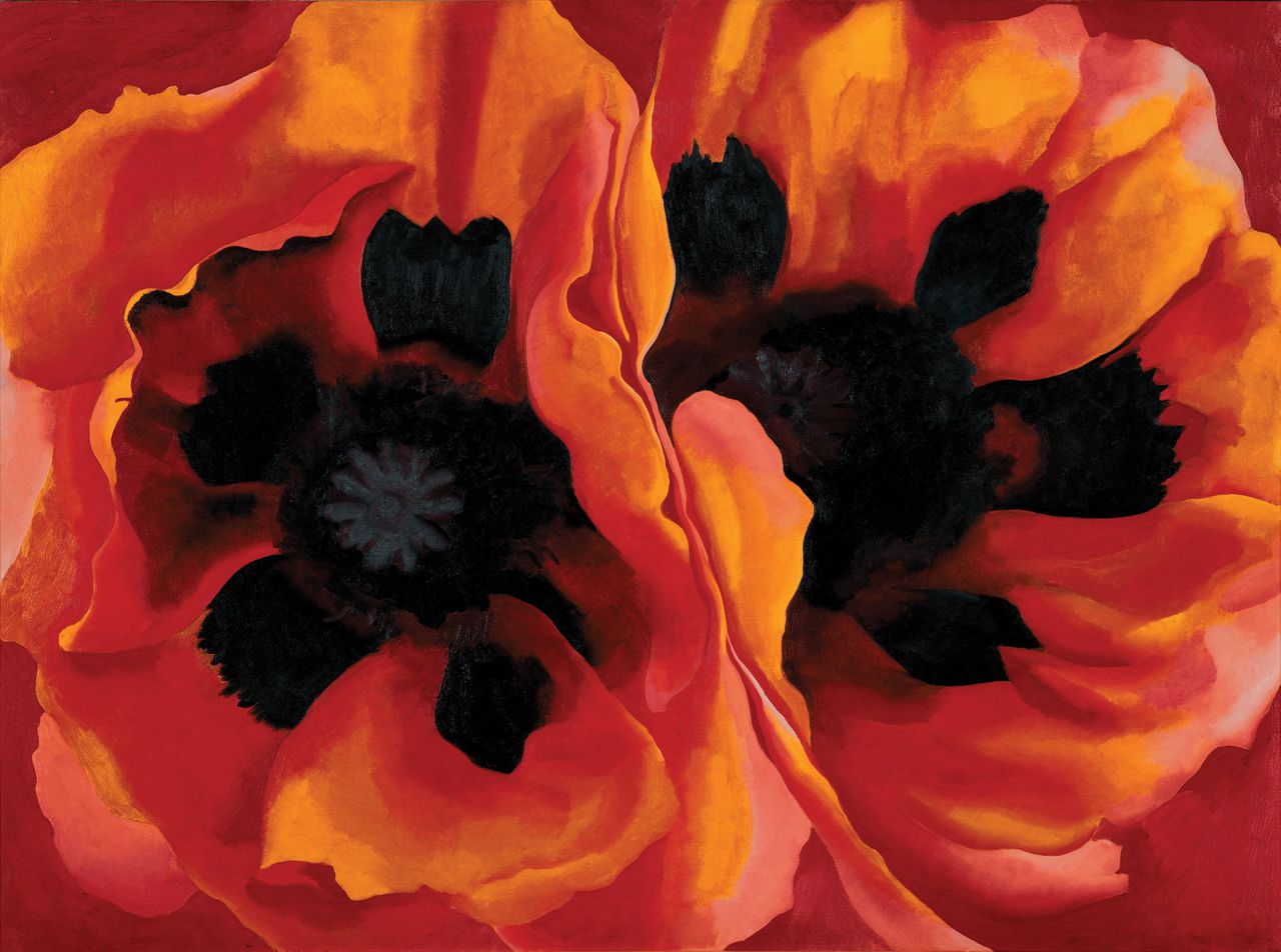 Georgia O'Keeffe, Oriental Poppies (Olie op doek, 1927)