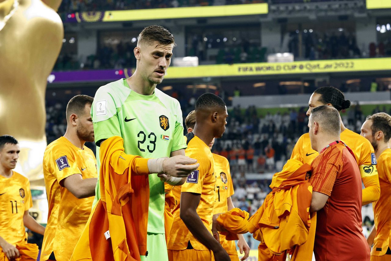 Andries Noppert afgelopen maandag vlak voor zijn debuut in het Nederlands elftal.