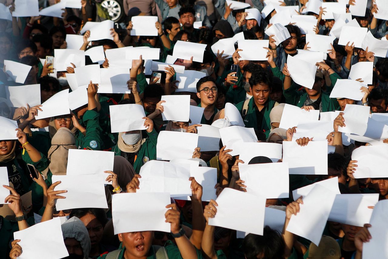 Studenten protesteerden eerder deze maand in Jakarta tegen het nieuwe Indonesische wetboek van strafrecht, dat onder meer buitenechtelijke seks en ‘belediging van de president’ verbiedt.