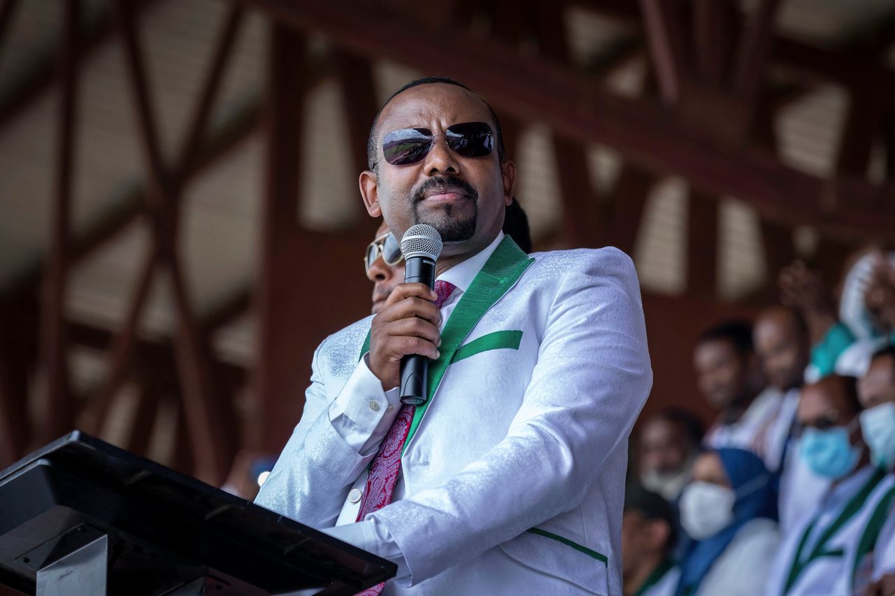 De Ethiopische premier Abiy Ahmed vorig jaar in Jimma, een stad in Oromia.