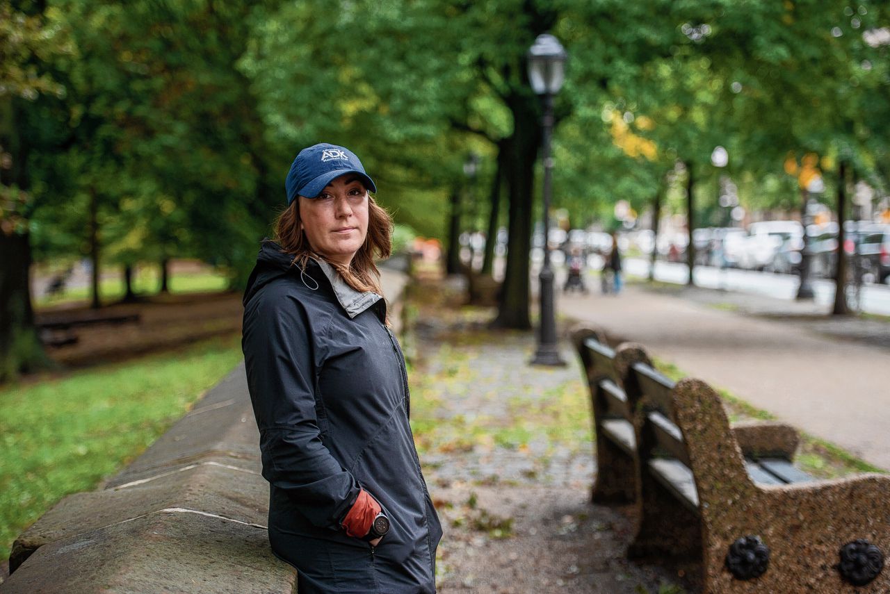 Jessica Chrustic in Prospect Park, waar deze zomer een getroebleerde man haar hond Moose dodelijk verwondde.