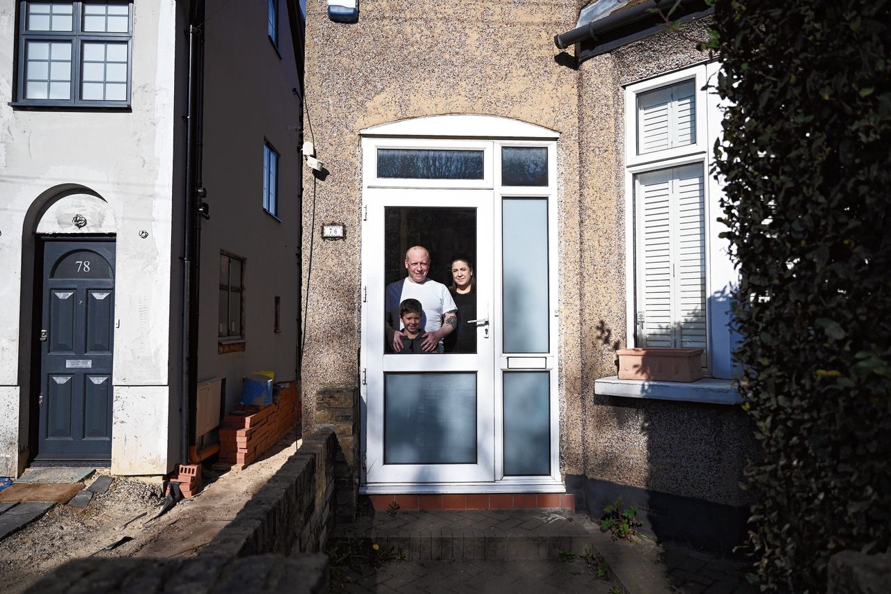 Een Britse familie in het noorden van Londen.