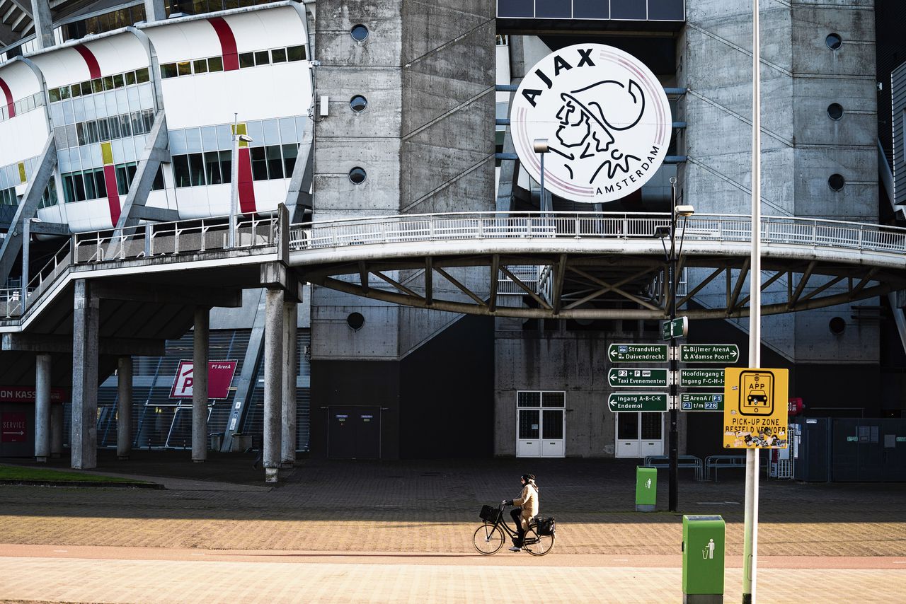 De Johan Cruijff Arena in Amsterdam op 7 februari 2022, een dag na het vertrek van directeur voetbalzaken Marc Overmars.