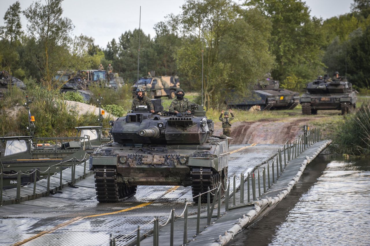 Augustus 2022: een oefening met een Duitse Leopard 2-tank, geleased door de Koninklijke Landmacht