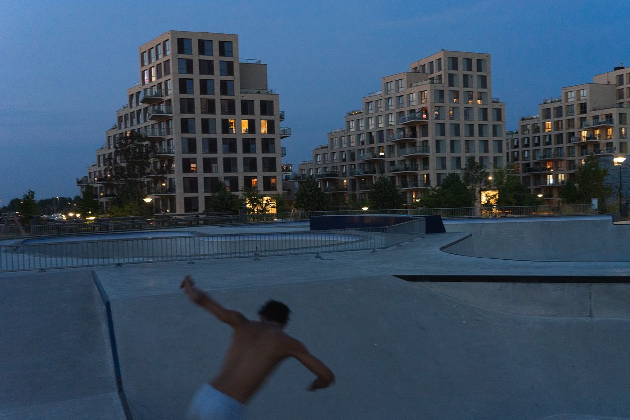 Nieuwbouwwoningen in de Sportheldenbuurt in Amsterdam.