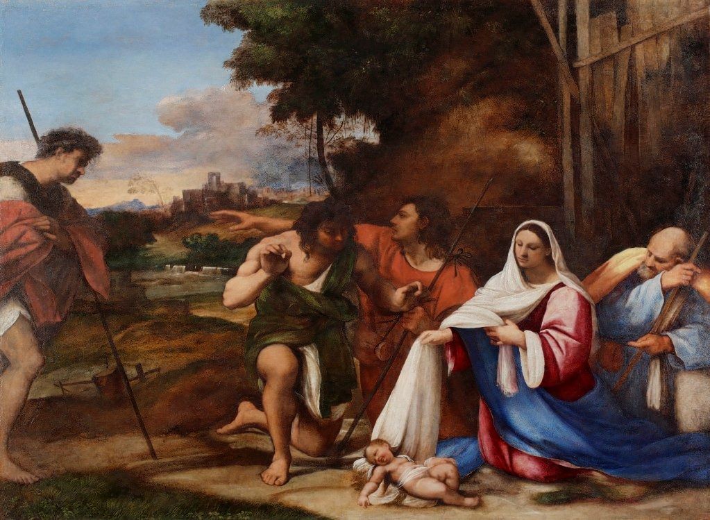 Sebastiano del Piombo: ‘Aanbidding van de herders’ (ca. 1510) voor restauratie.