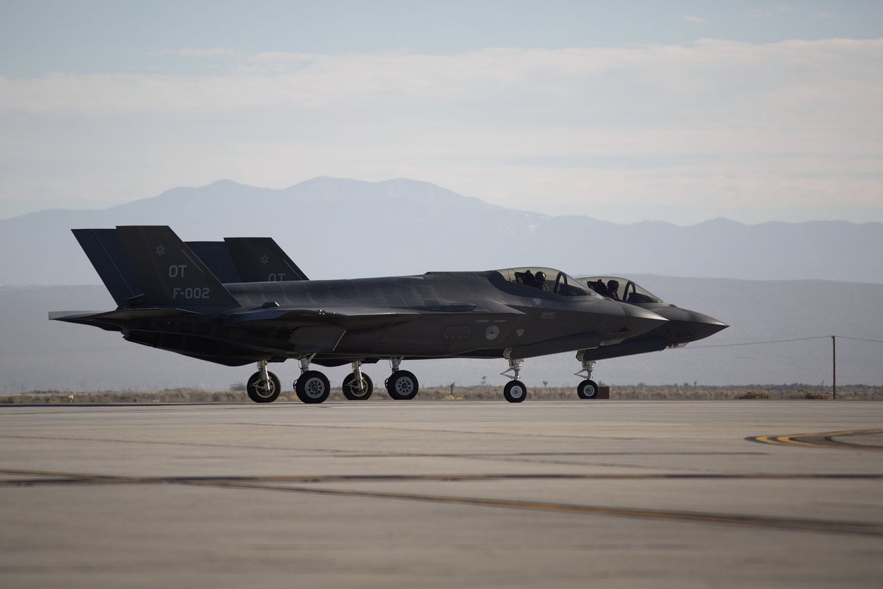 Een F-35 op de Edwards-luchtmachtbasis in Californië, waar Munirdin Jadikar werkte.