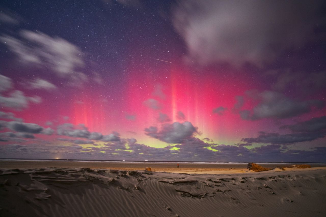 Het noorderlicht was zondag goed zichtbaar op onder meer Terschelling.