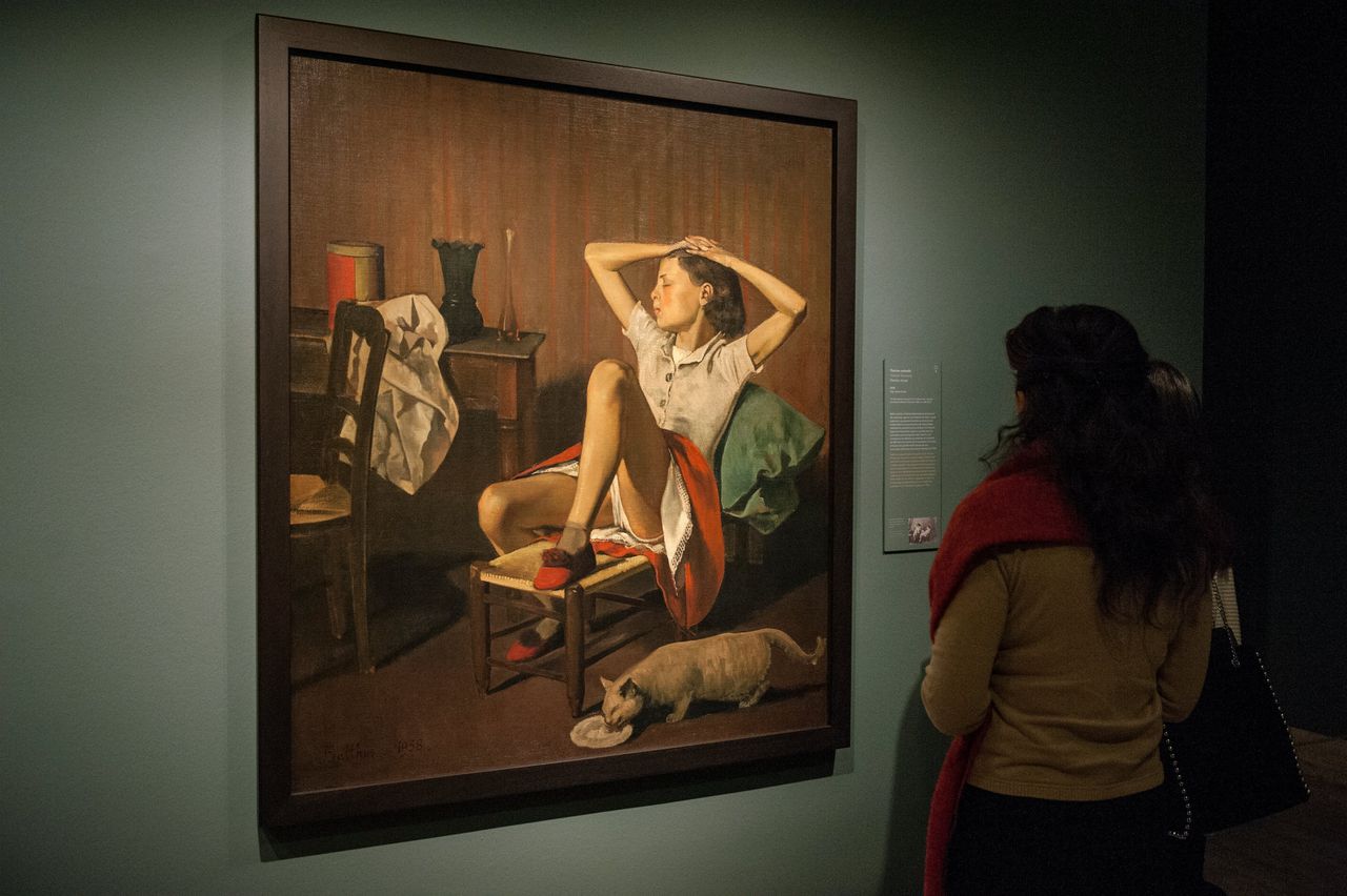 Het schilderij Thérèse rêvant (1908-2001) van Balthus in een museum in Madrid.