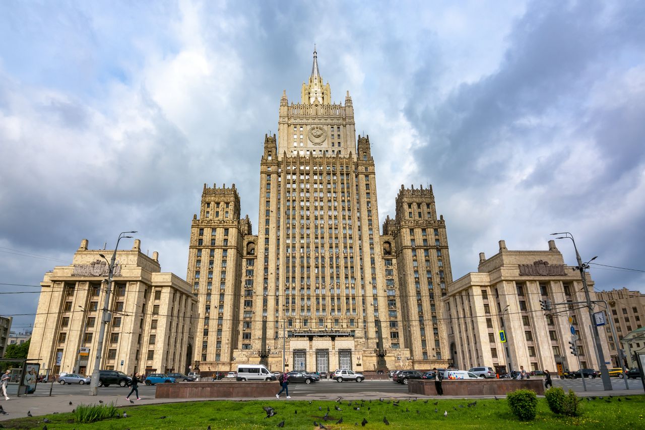 Het Russische ministerie van Buitenlandse Zaken in Moskou.