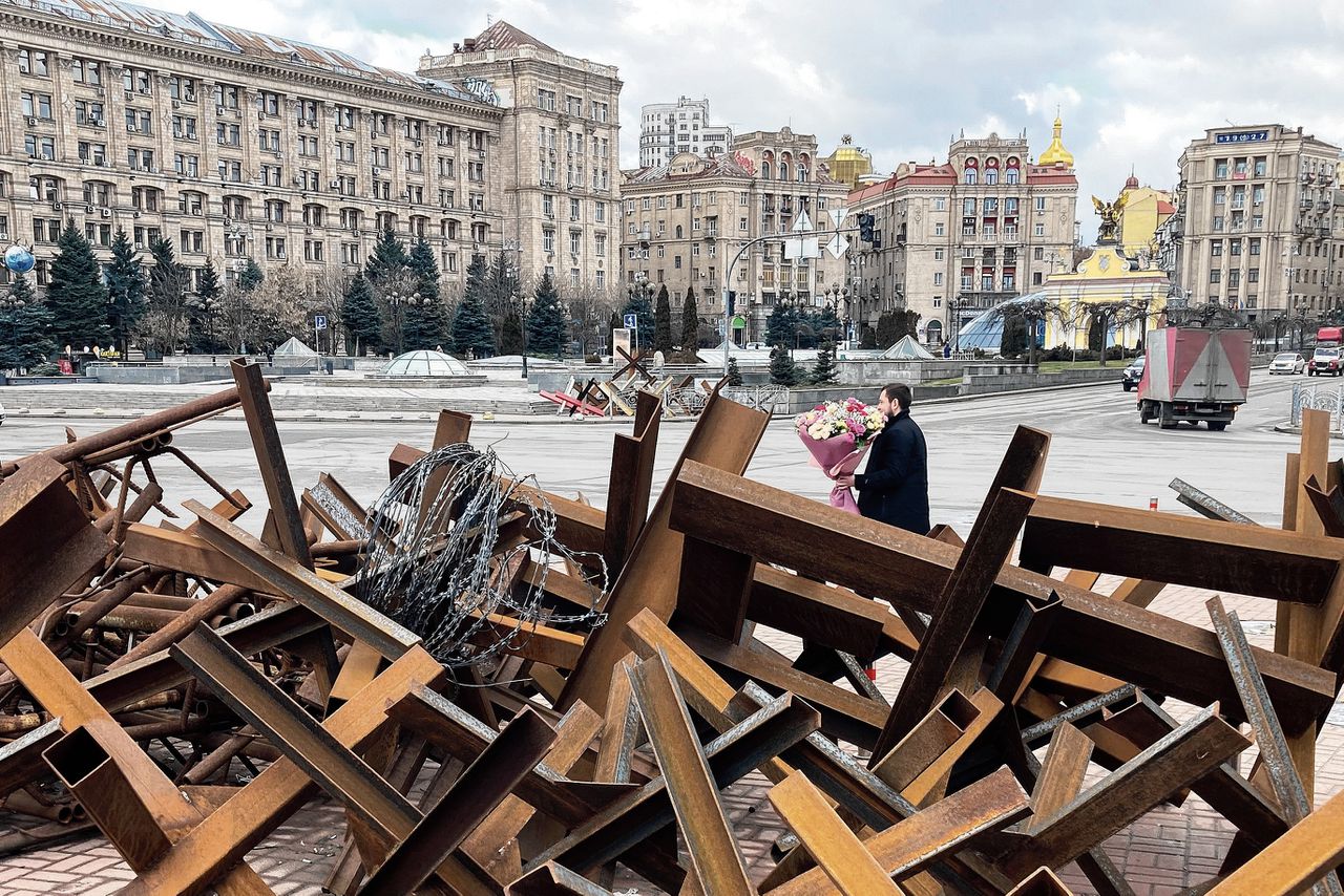 Het Majdanplein in Kyiv op Valentijnsdag, 14 februari 2023.