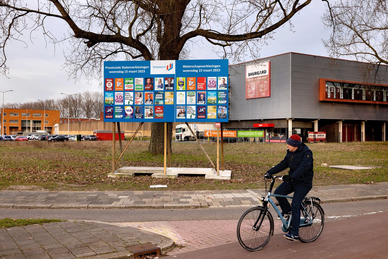 Verkiezingsborden in Dordrecht.