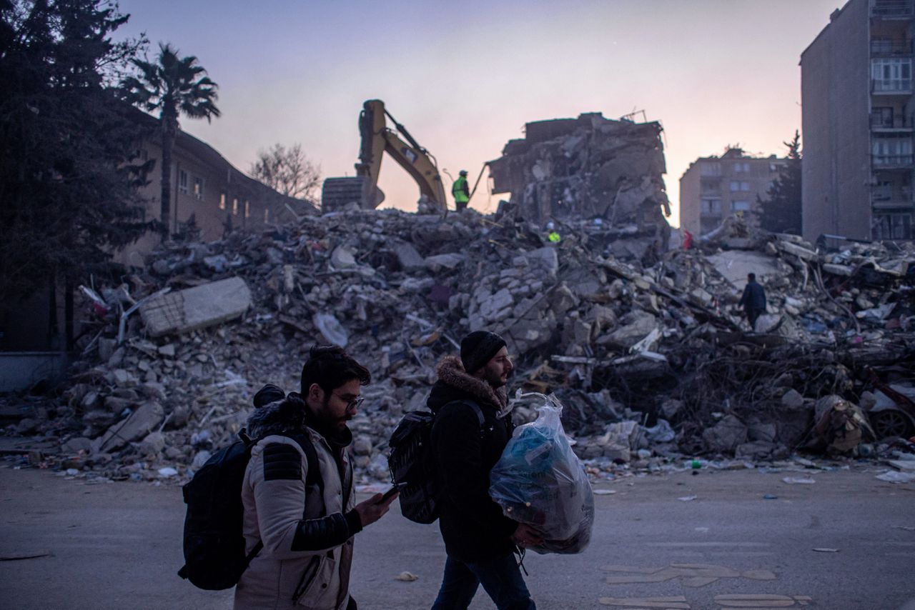 Ravage in de Turkse stad Hatay na de aardbevingen van afgelopen week.