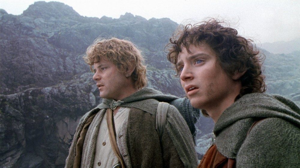 Sean Astin en Elijah Wood als hoofdpersonages Sam en Frodo in The Lord of the Rings: The Two Towers.
