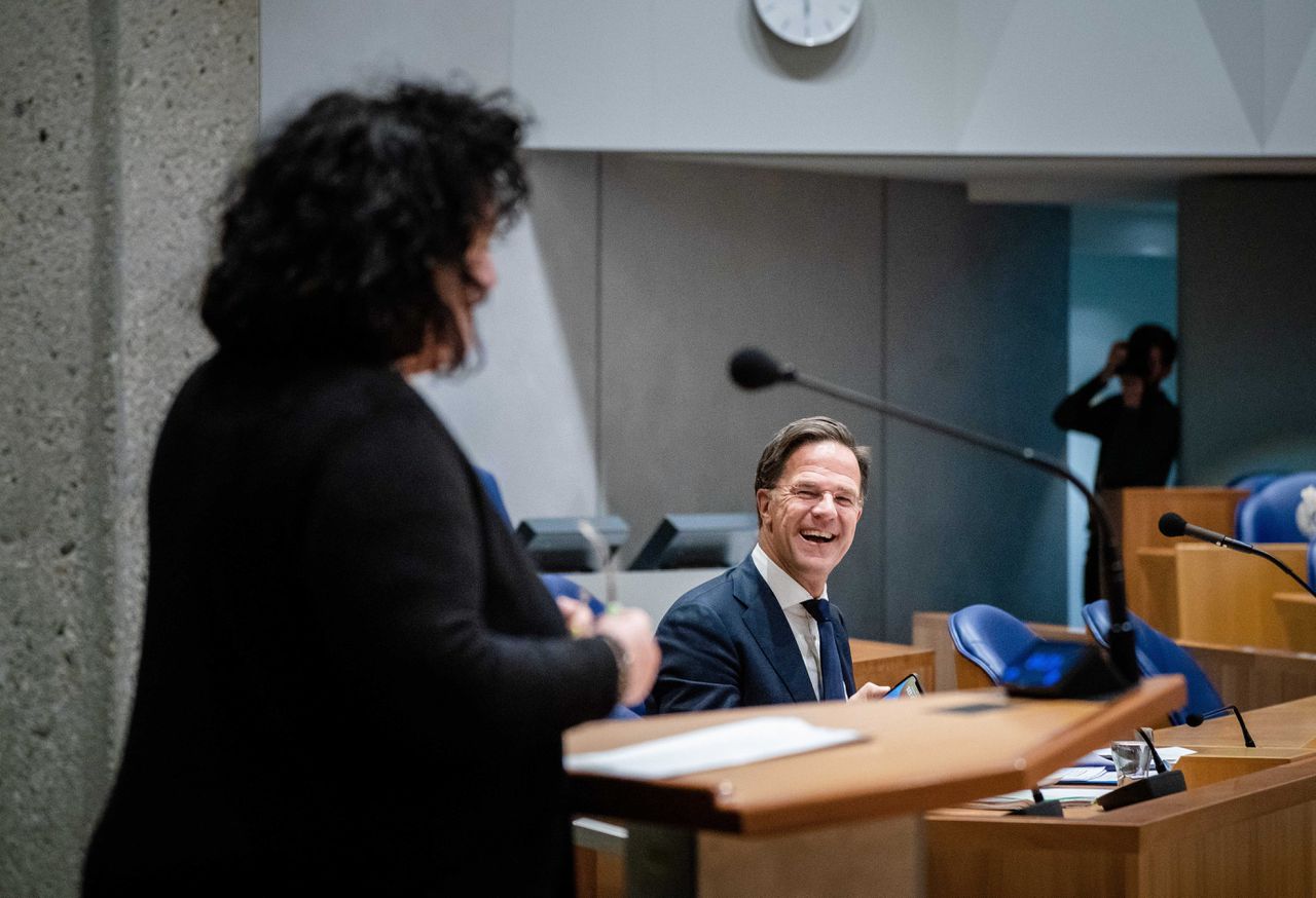 Caroline van der Plas (BBB) en premier Mark Mark Rutte tijdens een plenair Kamerdebat over de komende Europese top.