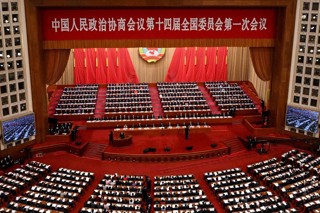 De openingsceremonie van het Chinese Volkscongres deze maand.