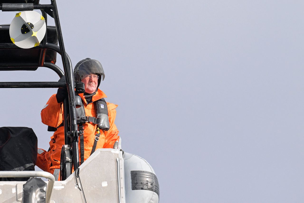 Boris Pistorius op werkbezoek bij de Duitse marine in Eckernförde, aan de Oostzee.