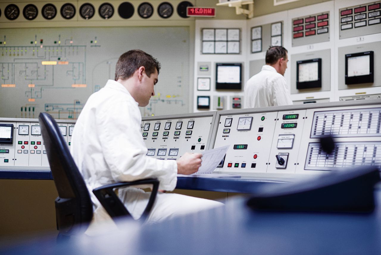 De regelkamer van de hoge flux-reactor in Petten.