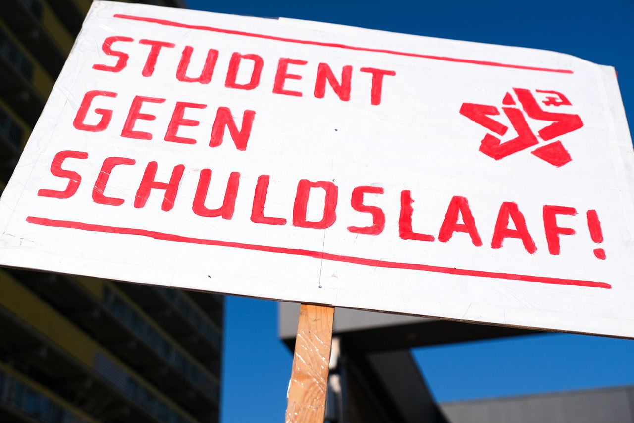 Protest tegen het leenstelsel voor studenten