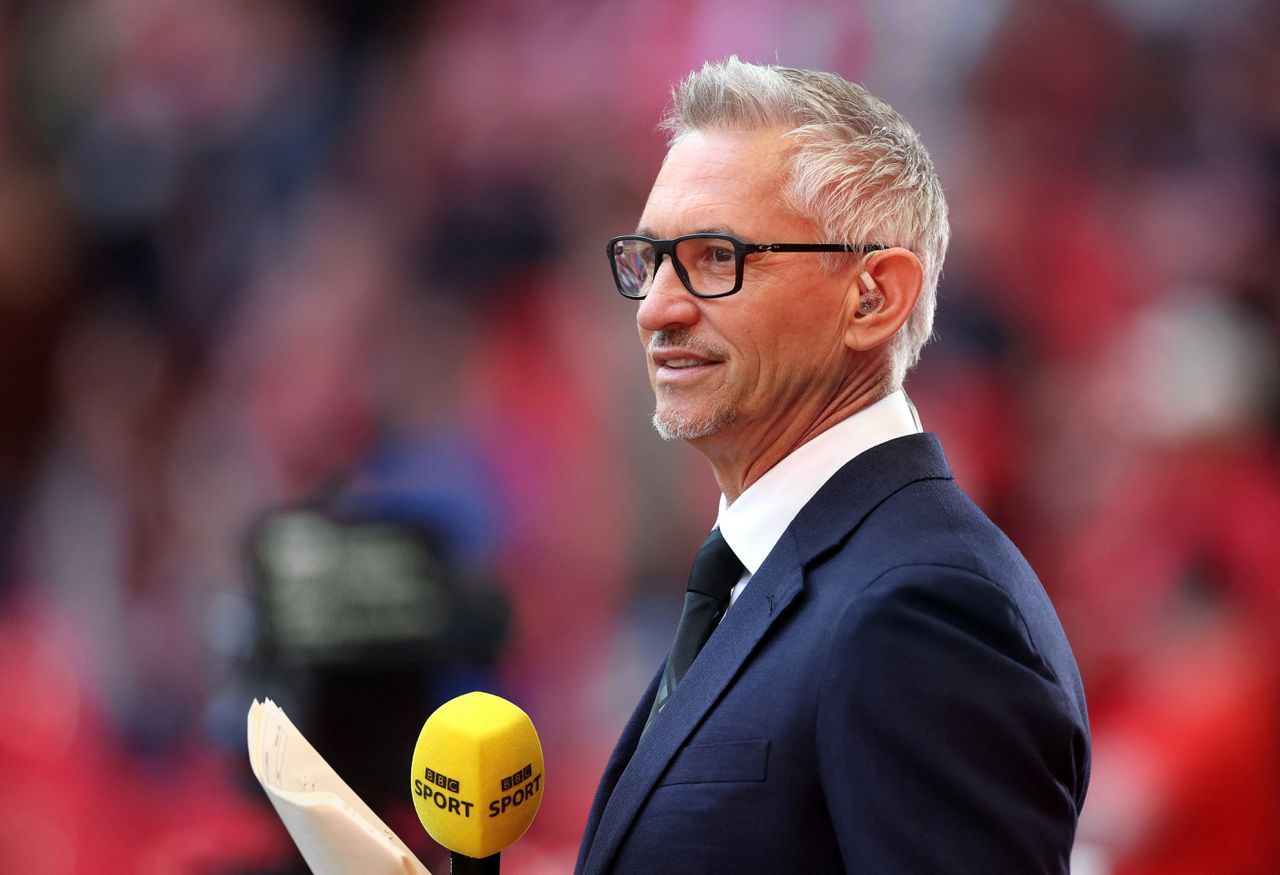 Voetbalanalist Gary Lineker. Nadat de BBC de sterpresentator vrijdag op non-actief stelde, heeft een groeiend aantal collega’s besloten de sportprogramma’s van de omroep te boycotten.