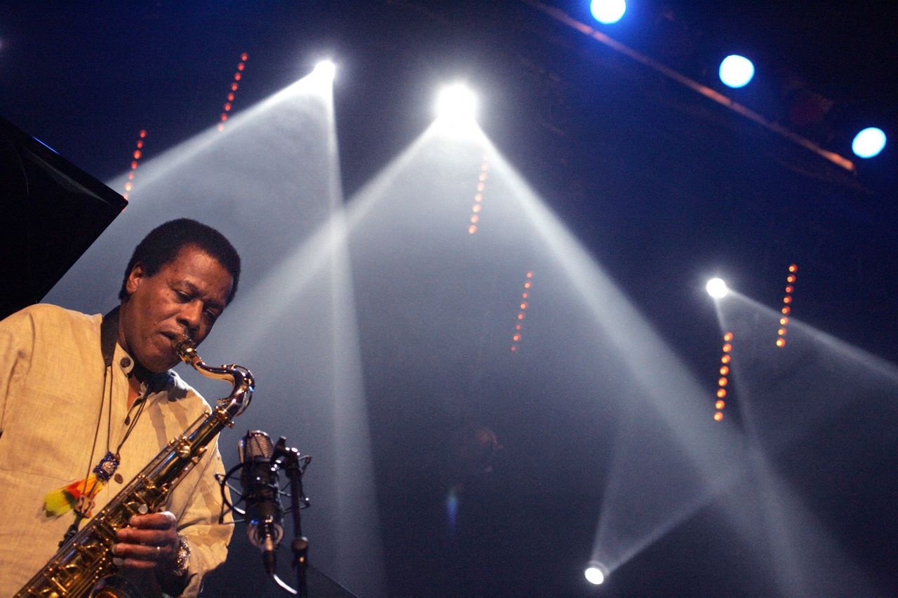 Wayne Shorter treedt op tijdens het Marciac Jazz Festival in Frankrijk.