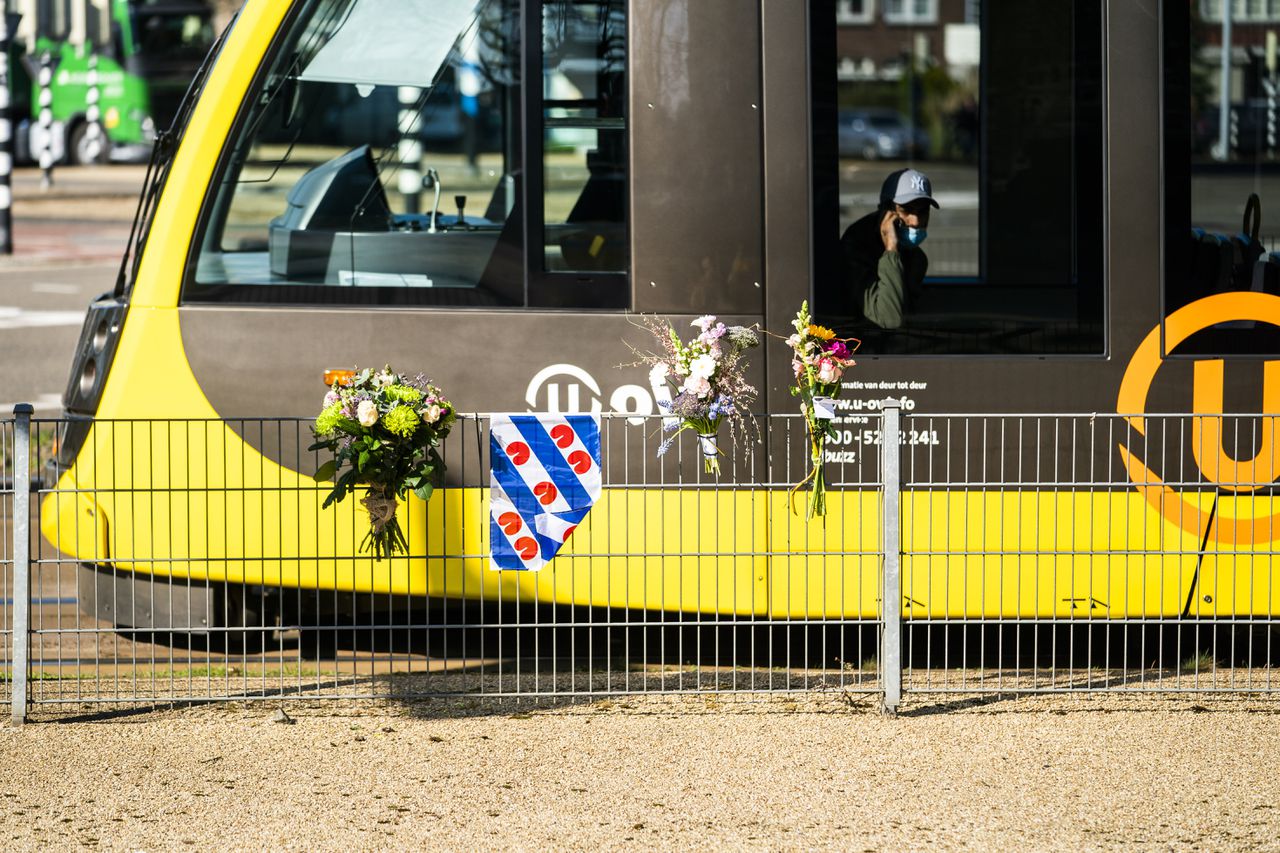 Een herdenking van de tramaanslag, in 2022.