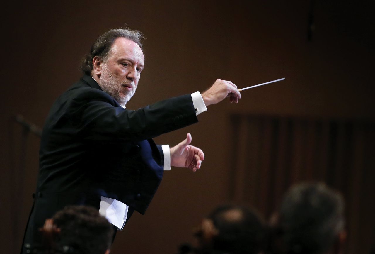 Riccardo Chailly tijdens het George Enescu International Festival in Boekarest, Roemenië, in 2017.