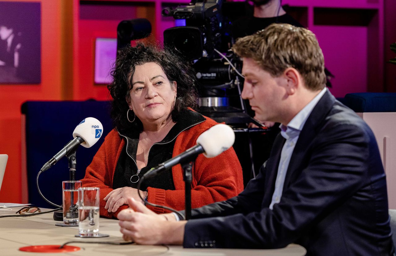 BBB-partijleider Caroline van der Plas en D66-fractievoorzitter Jan Paternotte tijdens het radiodebat van de NOS. Samenwerking in provinciale coalities lijkt lastig te worden.