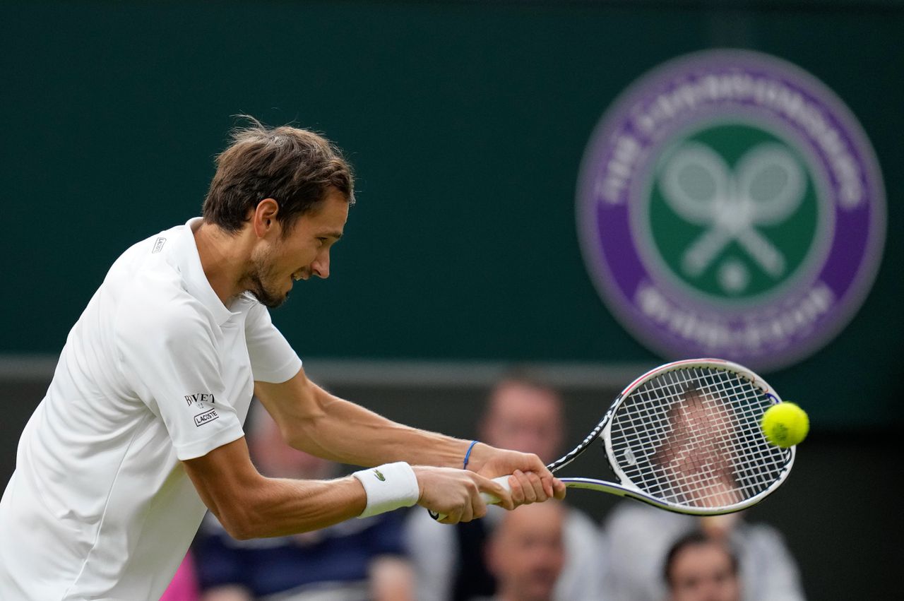 De Rus Daniil Medvedev bij zijn vorige Wimbledon-deelname in 2021.