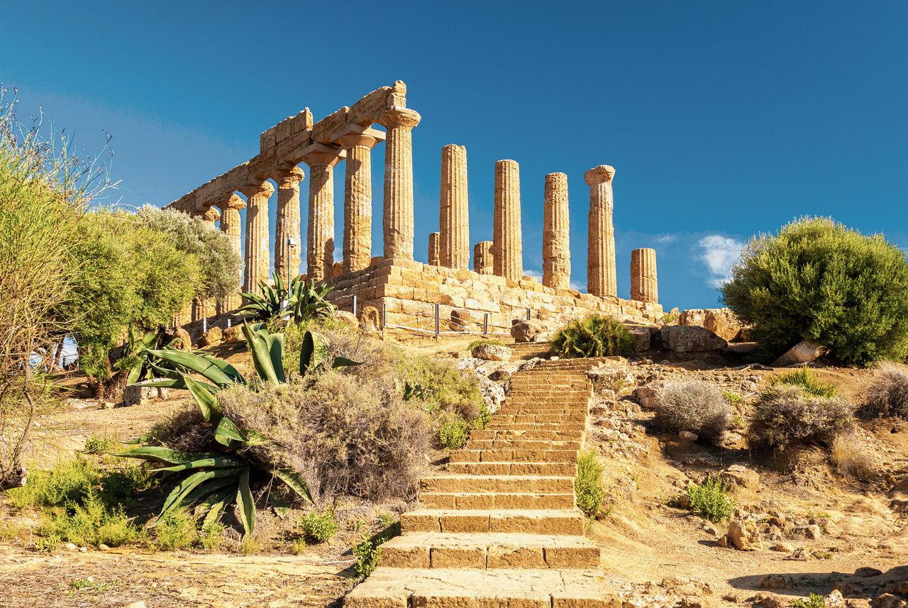 De tempel van Juno bij de stad Agrigento op Sicilië.