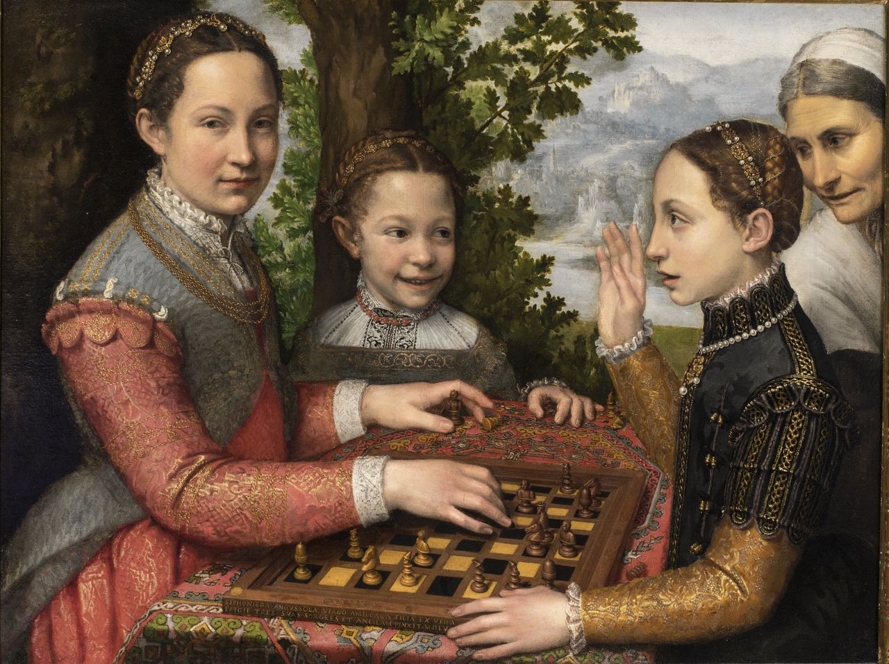 Sofonisba Anguissola, Het schaakspel (1555, olieverf op doek, 72×97 cm).