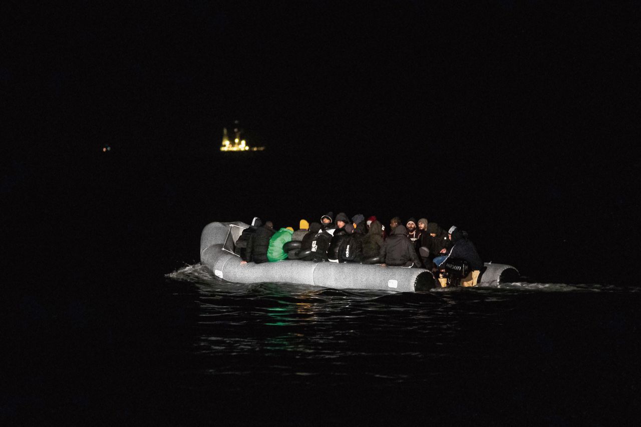 Geredde bootmigranten in Dover.