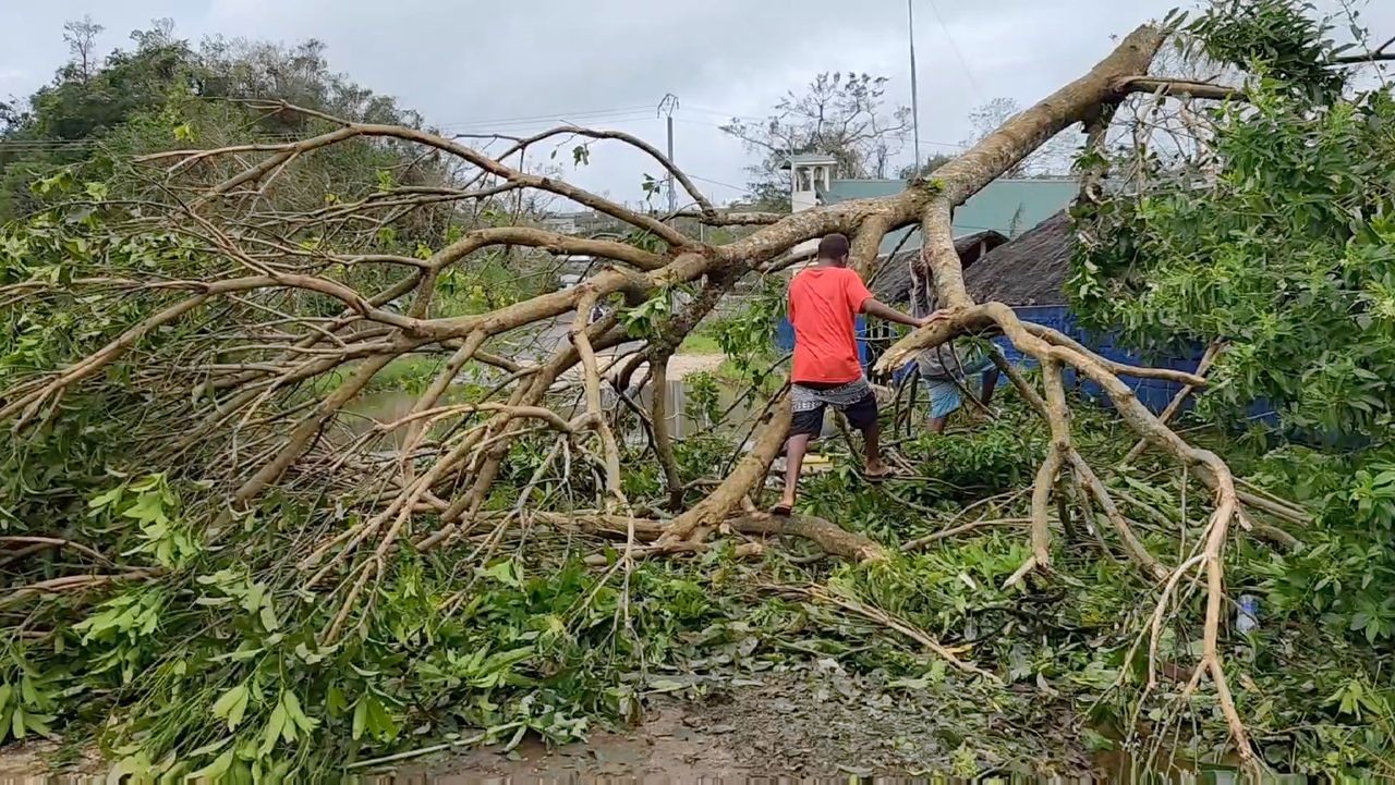 Cycloon Kevin richtte begin maart grote schade aan in Port Vila, de hoofdstad van Vanuatu.