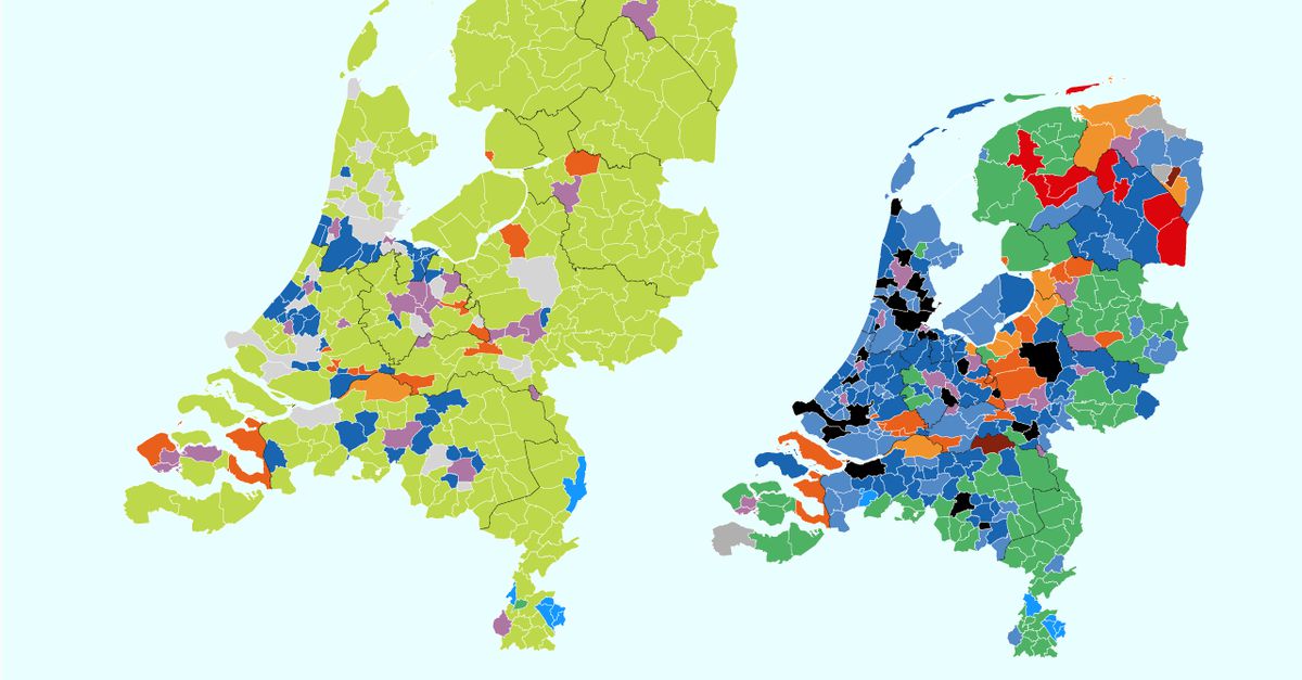 Verkiezingsuitslag in kaarten