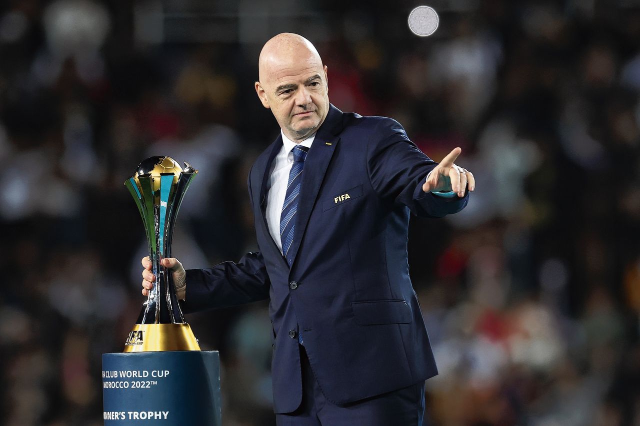 FIFA-voorzitter Gianni Infantino vorige maand bij de prijsuitreiking van de wereldbeker voor clubs in de Marokkaanse hoofdstad Rabat.