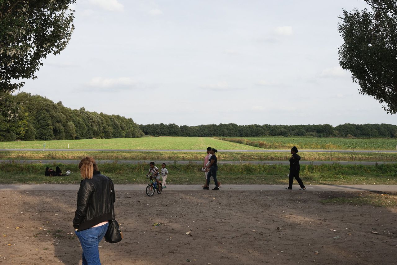 Asielzoekers bij het aanmeldcentrum in Ter Apel, in september vorig jaar.