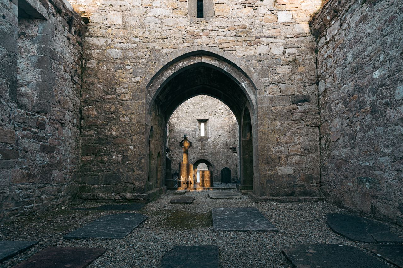 Burrishoole Friary Abbey in County Mayo, West-Ierland.