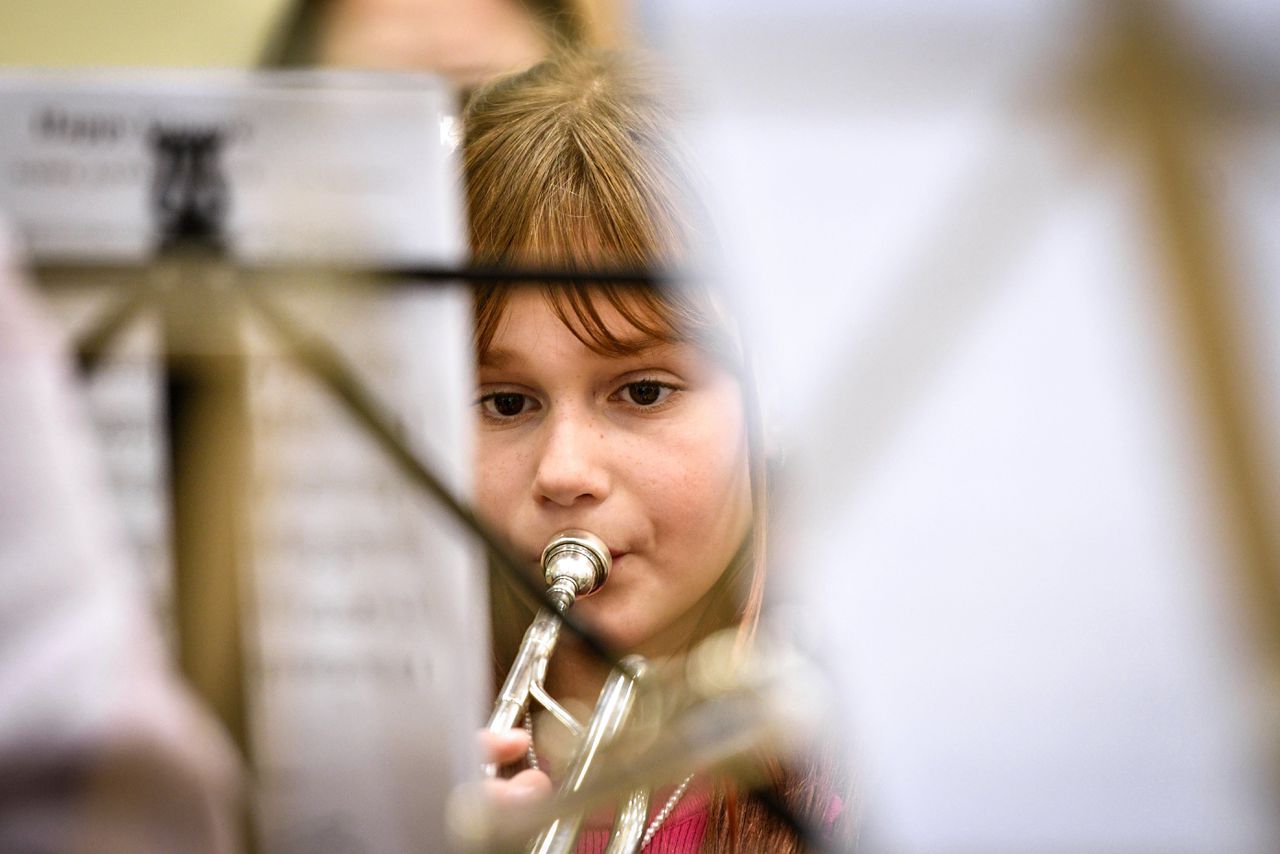 Veel kinderen van muziekvereniging Woudklank hadden les bij het failliete Scala.