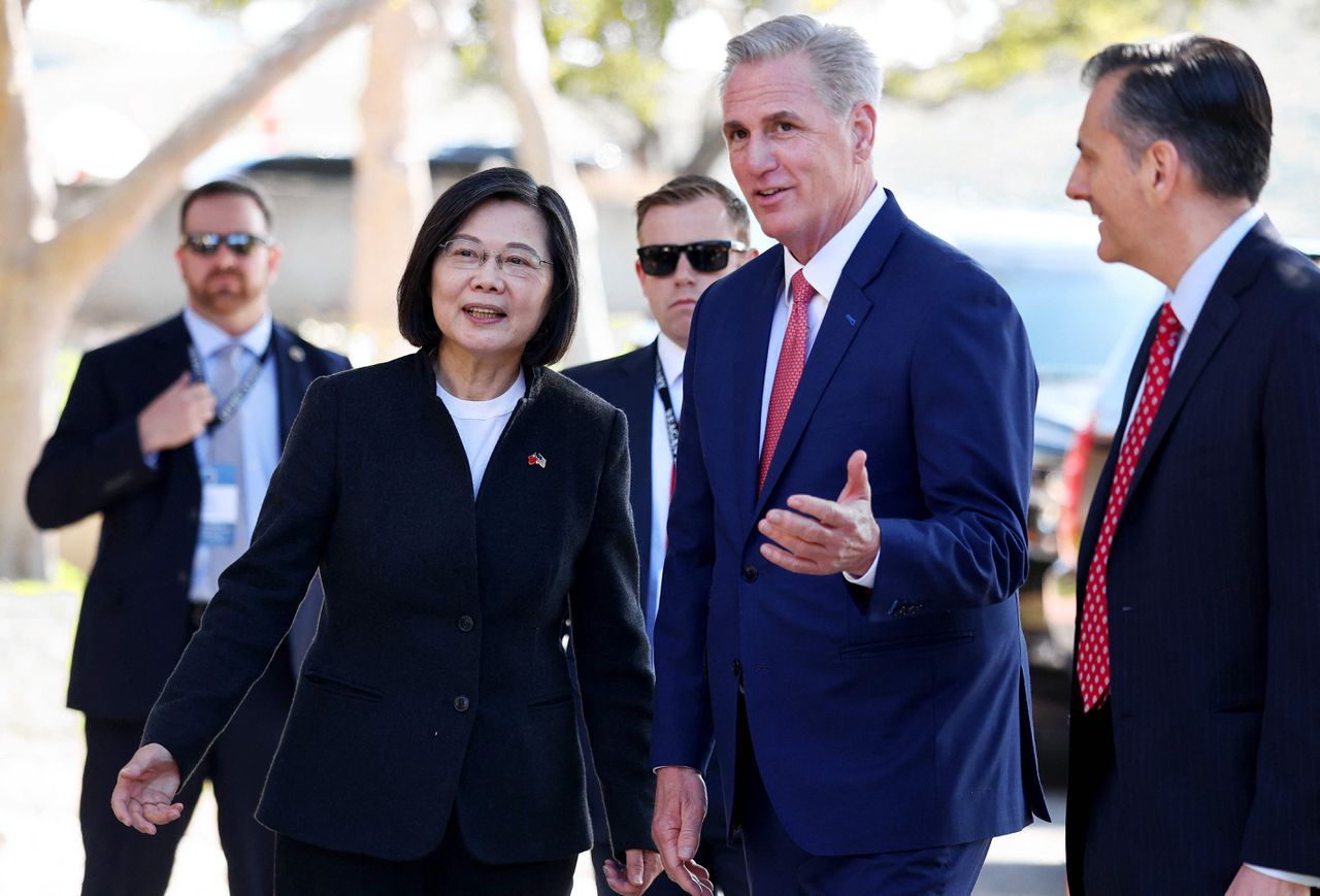 President Tsai Ing-wen van Taiwan ontmoet McCarthy in Californië.