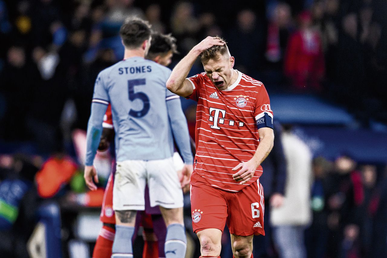 Joshua Kimmich van Bayern München is woedend na het 3-0 verlies tegen Manchester City.