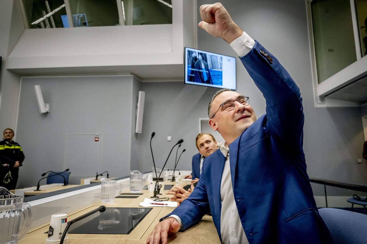 Richard de Mos vrijdag in de Rotterdamse rechtbank, na het horen van het vonnis.