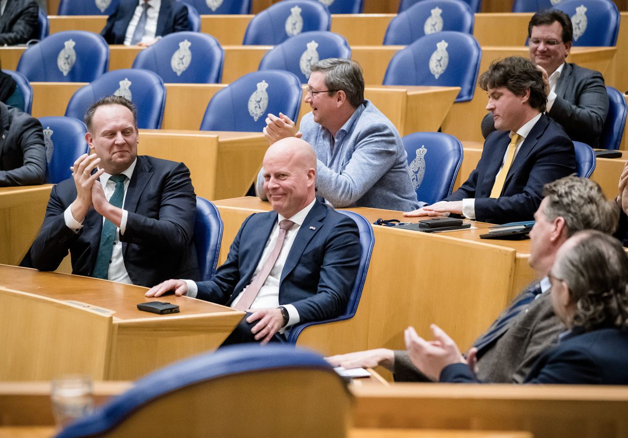 CDA-Kamerlid Raymond Knops tijdens zijn afscheid in de Tweede Kamer. Foto Bart Maat / ANP