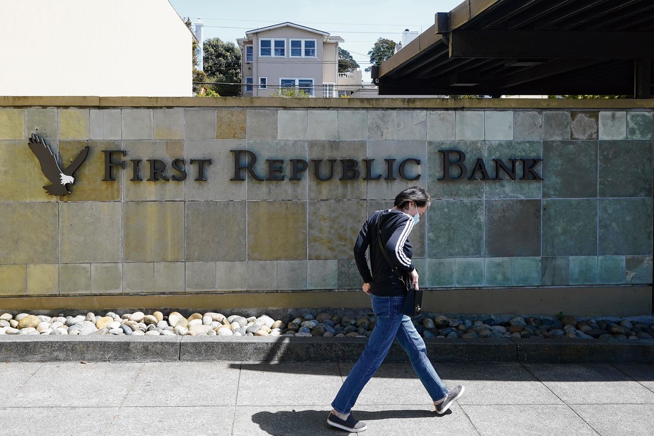 Kantoor in San Francisco van First Republic Bank, deze week gered door JP Morgan.