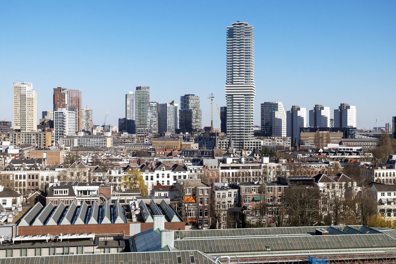 Uitzicht op de stad Rotterdam.