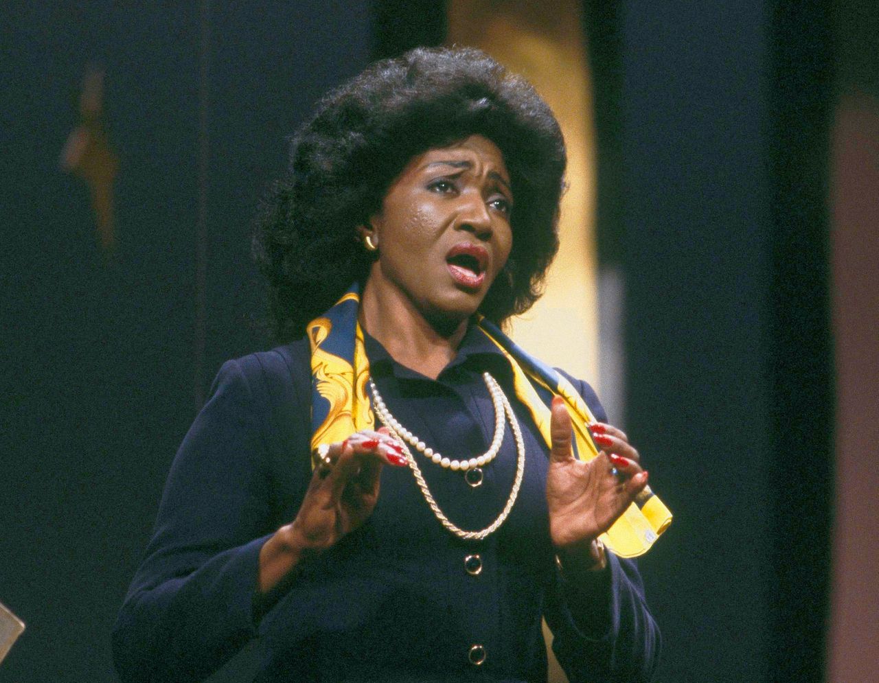 Operazangeres Grace Bumbry tijdens een concert in New York (1982).