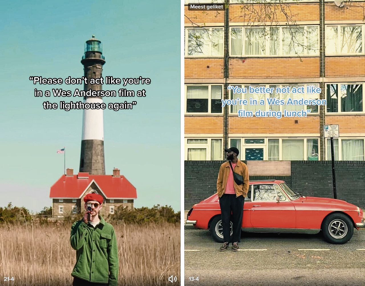 TikTokkers kopiëren de filmstijl van Wes Anderson.