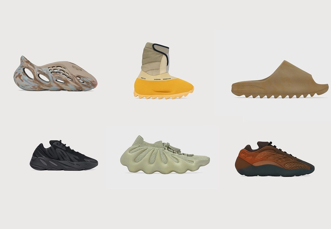 Schoenen van het merk Yeezy, dat Adidas samen met muzikant Kanye West heeft ontwikkeld.