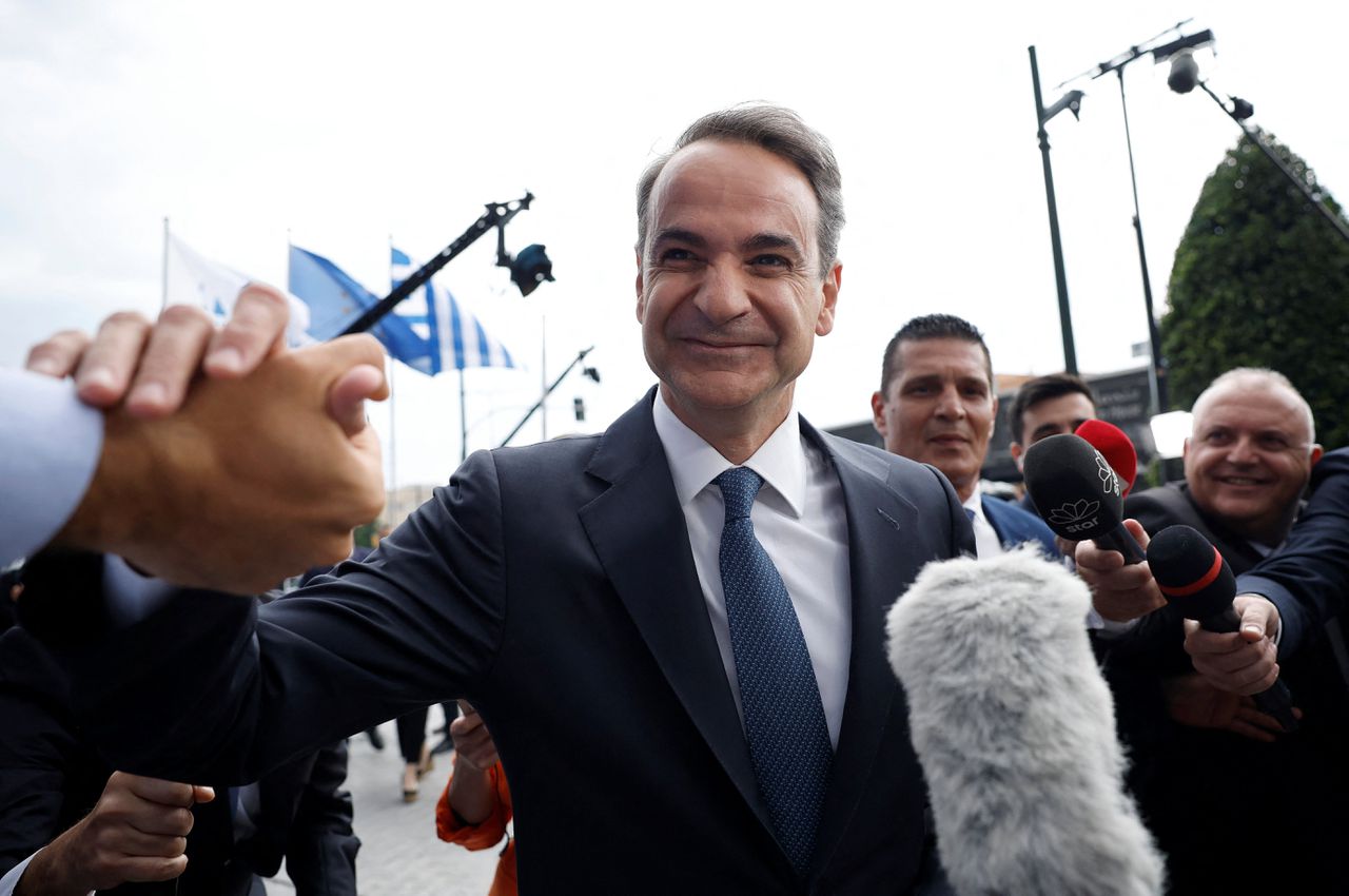 Kyriakos Mitsotakis stevent met zijn partij af op een ruime overwinning.